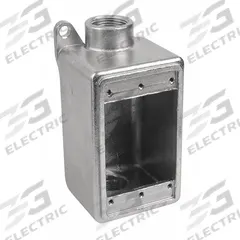 CALBRITE Electrical Box: Stainless Steel, Rectangular, 1 Gangs, 3/4 in Hub Size, 25 cu in Capacity (MPN S60700FDCS). Key specifications — Color: Gray; Brand: CALBRITE.