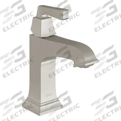 AMERICAN STANDARD Mid Arc Bathroom Faucet: Town Square S, Brass, Brushed Nickel Finish, Single-Post (MPN 7455107.295). Key specifications — Includes: Drain; Brand: AMERICAN STANDARD; Series: Town Square S.