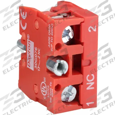 Dayton Contact Block: 22 mm Panel Mounting Size, 1NC, Momentary - Contact Blocks