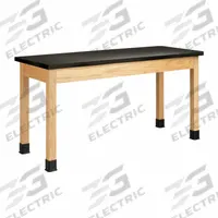 Plain Apron Table: 24 in Overall Wd, 30 in Overall Ht, 5 ft Overall Lg, ChemGuard, Black, Wood, Oak (MPN P7602BK30E). Key specifications — Brand: DIVERSIFIED SPACES; Countertop Material: ChemGuard.