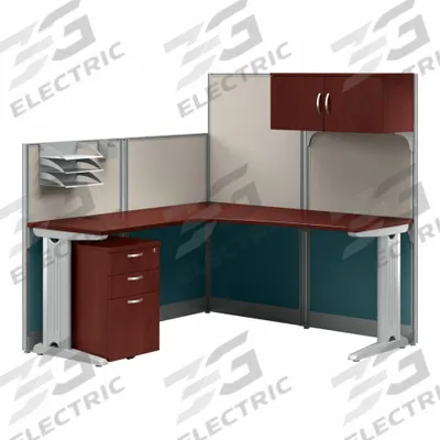 BUSH BUSINESS FURNITURE Modular Cubicle Workstation: 63 in Overall Ht, 64 in Overall Wd - Office Cubicles with Privacy Panels