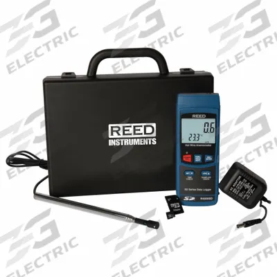 REED INSTRUMENTS Anemometer: 20 fpm Air Velocity Resolution, Air Velocity/Temp - Hot Wire Air Velocity Meters