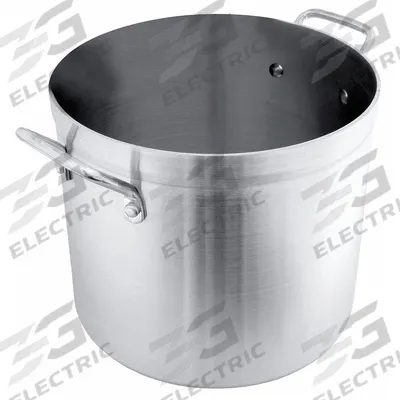 CRESTWARE Heavy Duty Stock Pot: 40 qt Capacity, Aluminum, 5 mm Gauge, NSF Certified - Stock Pots