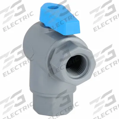 APPROVED VENDOR Manual Two-Way Ball Valve: 1/4 in, PVC, Angle, FNPT x FNPT - Angle-Body PVC Ball Valves