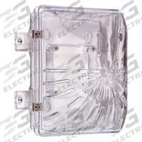 SAFETY TECHNOLOGY INTERNATIONAL Horn/Strobe Damage Stopper Cover: Polycarbonate, 8 1/2 in Overall Dp (MPN STI-1210B). Key specifications — Manufacturer Part Number: STI-1210B; Brand: SAFETY TECHNOLOGY INTERNATIONAL; Color: Clear; For Location: Indoor; For Use With: Horn or Strobe; Includes: Mounting Hardware; Mounting Location: Wall Mount; Mounting Style: Surface Mount.