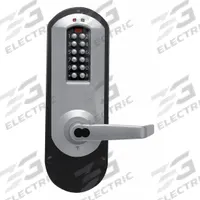 KABA E-PLEX Electronic Keyless Lock: Keypad, ADA Compliant, Chrome (MPN E5010BWL-626-41). Key specifications — Product Type: Electronic Keyless Lock; Manufacturer Part Number: E5010BWL-626-41; Access Method: Keypad; Key Override Options: Large Format Removable Cores; Small Format Interchangeable Core.