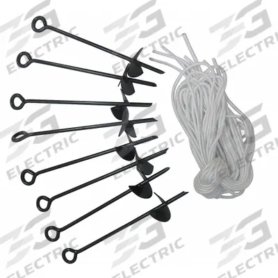 APPROVED VENDOR Anchor Kit: Black, Polyester/Steel - Earth Anchors
