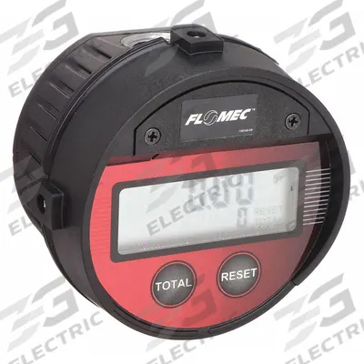 FLOMEC Electronic Flowmeter: Lube Meter, Oils, Aluminum, 1/2 in FNPT, 1/2 in Connection Size - Oval Gear Totalizers