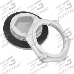 HUBBELL-WIEGMANN Hole Plug: Nonmetallic, For 1 in Hole Dia - Max, Fiberglass, 4X, Matte, Gray (MPN HW-FGHP-PB-075). Key specifications — Color: Gray; Brand: HUBBELL-WIEGMANN; Finish: Matte; For Hole Type: Push Buttons; Includes: Lock Nut; Material: Fiberglass; NEMA Enclosure Rating: 4X.