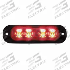 CODE 3 Warning Light: Emergency Vehicle Area Light, Red, 8 W Watt, Clear, SAE J595 Class 1, LED (MPN XTP4RR). Key specifications — Brand: CODE 3; Lens Color: Clear; Number of Flash Patterns: 30; Installation Type: Permanent; Operating Voltage: 12-24V DC.