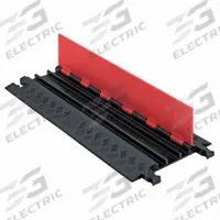 CHECKERS Cable Protector Standard Ramp: 3 Channels, Hinged, 3/4 in Max Cable Dia, 13 3/4 in Wd (MPN GD3X75-ST-O/B). Key specifications — Brand: CHECKERS; Color: Black/Orange; Component: Cable Ramp-Straight Section; Material: Polyurethane.
