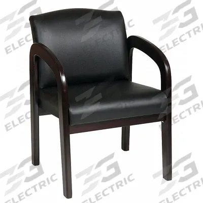 OFFICE STAR Frame Chair: Black, Espresso, 4 Casters/Glides, 22 3/4 in Overall Wd - Guest & Side Chairs