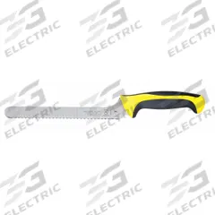 MERCER CUTLERY Utility Knife: Offset, 8 in Overall Lg, Steel Blade, Santoprene/Polypropylene Handle (MPN M22418YL). Key specifications — Sub-brand: Millennia Colors; Brand: MERCER CUTLERY; Blade Material: Steel; Blade Type: Offset; Edge Style: Sharp Edge; Wavy Edge; Forged/Stamped: Stamped; Handle Color: Yellow.