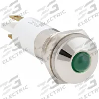APPROVED VENDOR Raised Panel Light: 10 mm Panel Mounting Hole Dia, LED, Green, Raised Head, M10 (MPN 24M083). Key specifications — Brand: APPROVED VENDOR; Electrical Connection: 0.11 Male Quick Disconnect.