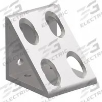 Inside Corner Bracket: Gusseted Inside-Corner Bracket, 15 Series, 3 in x 2 13/16 in x 3 in, 8 Holes (MPN 4338). Key specifications — Material: Aluminum; Brand: 80/20; Finish: Anodized.