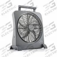 TREVA/O2COOL Cooling Fan: 10 in Blade Dia, Non-Oscillating, 365 cfm_816 cfm_1,030 cfm Airflow (MPN FD10006AU). Key specifications — Voltage: 12V DC; Oscillation: Non-Oscillating; Number of Speeds: 2; Power Source: Battery; Fan Housing Material: ABS; Brand: TREVA/O2COOL.