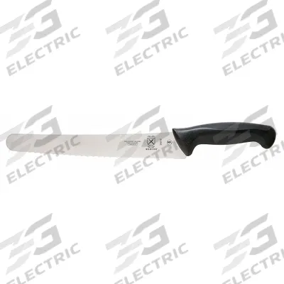 MERCER CUTLERY Bread Knife: Sharp Edge/Wavy Edge, 10 in Overall Lg, Steel Blade, Black Handle - Bread Knives