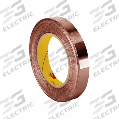 3M Conductive Electrical Tape: 1 in Wd, 6 yd Lg, 2.6 mil Thick, 600 V Volt Rating - General Purpose Foil Electrical Tape