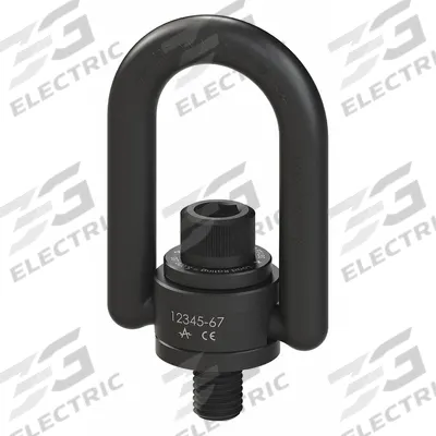 ADB HOIST RINGS Hoist Ring: Pivot/Swivel, Black Oxide-Coated Steel, M14-2.00 - High-Strength Forged Pivot & Rotate Hoist RIngs