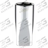 MILWAUKEE Deep Well Socket: SAE, 3/8 in Drive Size, 7/8 in Socket Size, 6-Point, Deep, Chrome (MPN 45-34-9075). Key specifications — attr1204417: MILWAUKEE; attr1204392: Chrome.