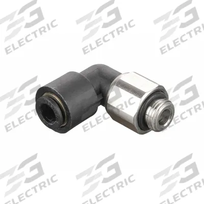 LEGRIS Push-Fit Elbow Fitting: 1/4 in Pipe x 10 mm OD Size, BSPP x Push-to-Connect - Nylon & Nickel-Plated Brass Tube Fittings