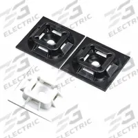 PANDUIT Cable Tie Mounting Base: 0.2 in Slot Wd, 0.06 in Slot Ht, White, 1 in Wd, 0.24 in Ht, 100 PK (MPN ABM100-A-C). Key specifications — For Use With: Miniature, Intermediate and Standard Cable Ties; Size: 1 in L x 1 in W x 0.24 in H; Color: White; Brand: PANDUIT.