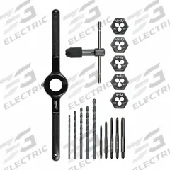 MILWAUKEE Drill Bit, Tap, and Die Set: 17 Pc, UNC/UNF (MPN 49-22-5600). Key specifications — attr1300648: Straight Flute.