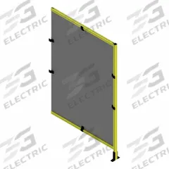 T-Slot Framing System Panel: Add-On, Yellow, 72 in H x 48 in W x 5 1/2 in D, Mesh (MPN 48320). Key specifications — Finish: Powder-Coated/PVC-Coated; Brand: FAZTEK; Panel Color: Black; Panel Type: Mesh; Color: Yellow; Material: Wire; Mesh Shape: Square; Assembly: Unassembled.