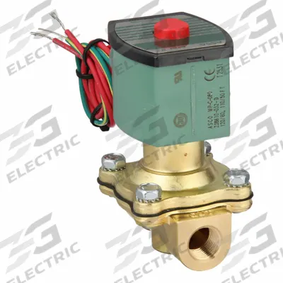 REDHAT Solenoid Valve: 2-Way, Normally Open, 3/8 in Pipe Size, 110V AC/120V AC - 2-Way/2-Position, Normally Open Solenoid Valves