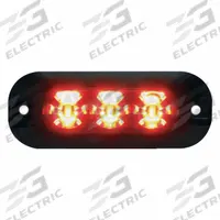 CODE 3 Warning Light: Emergency Vehicle Area Light, Red, 6 W Watt, Clear, SAE J595 Class 1, LED (MPN XTP3R). Key specifications — Brand: CODE 3; Lens Color: Clear; Number of Flash Patterns: 21; Installation Type: Permanent; Operating Voltage: 12-24V DC.