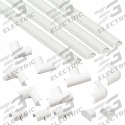 D-LINE Raceway: Micro+, 13/16 in Wd, 3/8 in Ht, 60 in Lg, Plastic, White - Half- & Quarter-Round Cable Concealer Strips