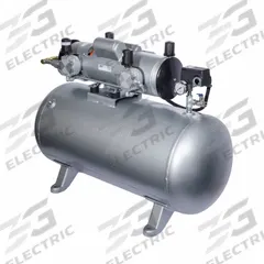 GAST Piston Air Compressor: 2 hp, Horizontal, 30 gal, 12.04 cfm, 50 psi, 110/220V AC/115/230V AC (MPN 8LDF-46T-M850X). Key specifications — attr48430: GAST; attr48445: 60 Hz; attr48450: 115/230V AC; attr48474: Single; attr48487: Horizontal.