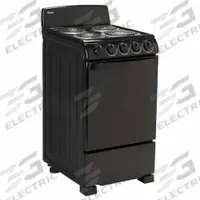 DANBY Free Electric Coil Range: Black, Electric, 4 Burners, ADA Compliant (MPN DER203B). Key specifications — ADA Compliant: Yes; Power Source: Electric; Self Cleaning: No; Brand: DANBY.