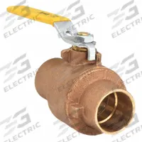 APOLLO Manual Two-Way Ball Valve: 1 1/4 in, Bronze, Straight, Sweat x Sweat, Full Port, Two-Piece (MPN 77C20601A). Key specifications — Brand: APOLLO; Handle: Lever.