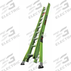 LITTLE GIANT Extension Ladder: 20 ft Ladder Size, Fiberglass, 375 lb Load Capacity, 46 lb Wt (MPN 17220). Key specifications — attr1049495: Green; attr1049493: LITTLE GIANT; attr1049496: Outriggers; attr1049511: Fixed.
