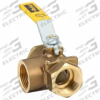 APPROVED VENDOR Manual Three-Way Ball Valve: 1 in, Brass, L Flow, FNPT x FNPT x FNPT, Two-Piece (MPN XV533P-16). Key specifications — Brand: APPROVED VENDOR; Handle: Lever.