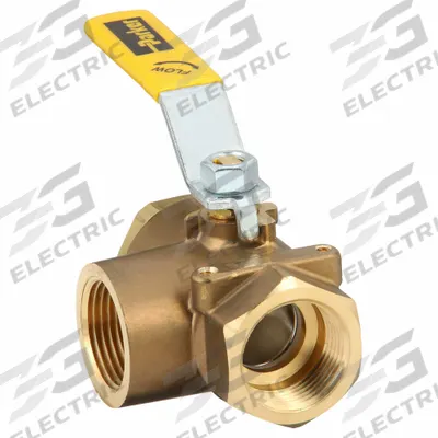 APPROVED VENDOR Manual Three-Way Ball Valve: 1 in, Brass, L Flow, FNPT x FNPT x FNPT - L-Port Brass Ball Valves