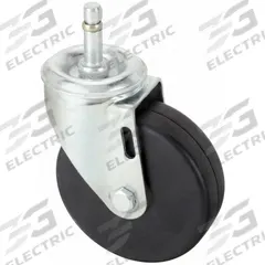 APPROVED VENDOR Stem Caster: Swivel, No Brake, 4 in Wheel Dia., 1 1/4 in Wheel Wd, 5 in Mounting Ht (MPN P12S-R040D-SG1). Key specifications — attr1111099: APPROVED VENDOR; attr1111095: Black; attr1176855: Swivel.
