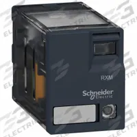 SCHNEIDER Relay: Socket Mounted, 3 A Current Rating, 110V DC, 4PDT, 14 Pins/Terminals, G Socket (MPN RXM4GB3FD). Key specifications — Brand: SCHNEIDER; Base Type: Square; Mounting Style: Plug-In; Pin Shape: Flat; Electrical Connection: Quick-Connect; Manufacturer Part Number: RXM4GB3FD; Series: Harmony™ RXM Series.