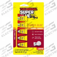 SUPER GLUE Instant Adhesive: Super Glue, Metals/Plastics, 0.05 fl oz, Tube, Clear, Gel, 5 PK (MPN 11710551). Key specifications — Series: Super Glue; Standards: SARA Section 311/312 Hazard; Primary Applications: Plastics; Materials Bonded: Vinyl; Brand: SUPER GLUE; Secondary Compatible Materials: Leather.