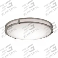 LED Flush Mount: 18 in Dia, Satin Nickel, 3 1/2 in Ht, 2,900 lm, 3000K, 27 W, 120 to 277V AC, Steel (MPN CAF182900L30MV). Key specifications — attr1262585: 120 to 277V AC; attr1262581: AFX INC.; attr1262597: Integrated LED; attr1262602: No; attr1262616: 3000K; attr1262619: Satin Nickel.