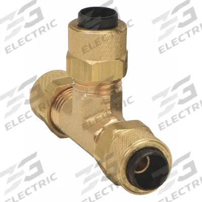 PARKER Compression Tee Fitting: 1/4 in OD x 1/4 in OD x 1/4 in OD Fitting Size, Brass - Creep-Resistant Self-Aligning Brass Compression Fittings