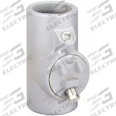 Sealing Fitting with Drain - Vertical: Iron, 3 in Trade Size, Female, 8 1/2 in Overall Lg (MPN EYD-8). Key specifications — Brand: APPLETON ELECTRIC; Connection Type: Threaded; Thread Gender: Female; Ends - Hazardous Fittings: 3 in FNPT x 3 in FNPT; Material: Iron; Hazardous Location Rating: Class I, Division 1 and 2, Groups C, D; Thread Type: NPT; Standards: CSA C22.2 No 30.