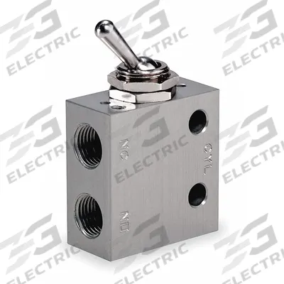 ARO Manual Air Control Valve: MaxAir, Three-Way / Two-Position, Toggle, Gray - ARO MaxAir Series Manual Air Control Valves