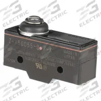 OMRON Snap Action Switch: Plunger Actuator, 1NO/1NC, Screw (MPN Z-15GD55-B7-K). Key specifications — AC Contact Rating: 15 A @ 250 V; Electrical Connection: Screw; Series: Z; Brand: OMRON.