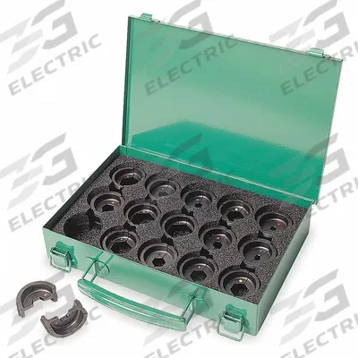 GREENLEE Upper and Lower Crimping Die Set: 8 AWG to 600 kcmil Copper Connectors, Copper - Greenlee Replacement Crimping Dies