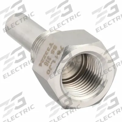 WINTERS Threaded Thermowell: Stainless Steel, For 2 1/2 in Stem Lg - Stepped-Shank Threaded Thermowells