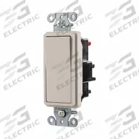 HUBBELL Wall Switch: Rocker Switch, Single Pole, Maintained, Light Almond, 120/277V AC, 20 A (MPN DS120STLA). Key specifications — Illuminated: No; Voltage Rating: 120/277V AC.