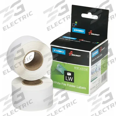 ABILITY ONE Printer Label: 9/16 in Label Wd, 3 7/16 in Label Ht, White - Desktop Thermal Transfer Labels