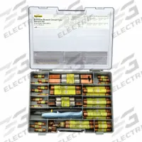 BUSSMANN Fuse Kit: Includes Series LPN-RK/LPS-RK, RK1 Fuses, 10 A – 100 A Range (MPN RK1SK-39). Key specifications — Fuse Series Included: LPN-RK; Tool Included: FP-2 Fuse Puller; Brand: BUSSMANN; Tools Included: Lineman Pliers.